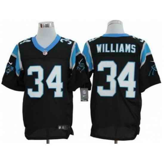 Nike Carolina Panthers 34 DeAngelo Williams Black Elite NFL Jersey